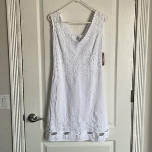 NWT cotton collection Peru 100% Organic Dress White Small